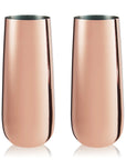 Summit™ Copper-Plated Stemless Champagne Flutes - Set of 2