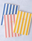 Navy Striped Notebook with Contrast Color