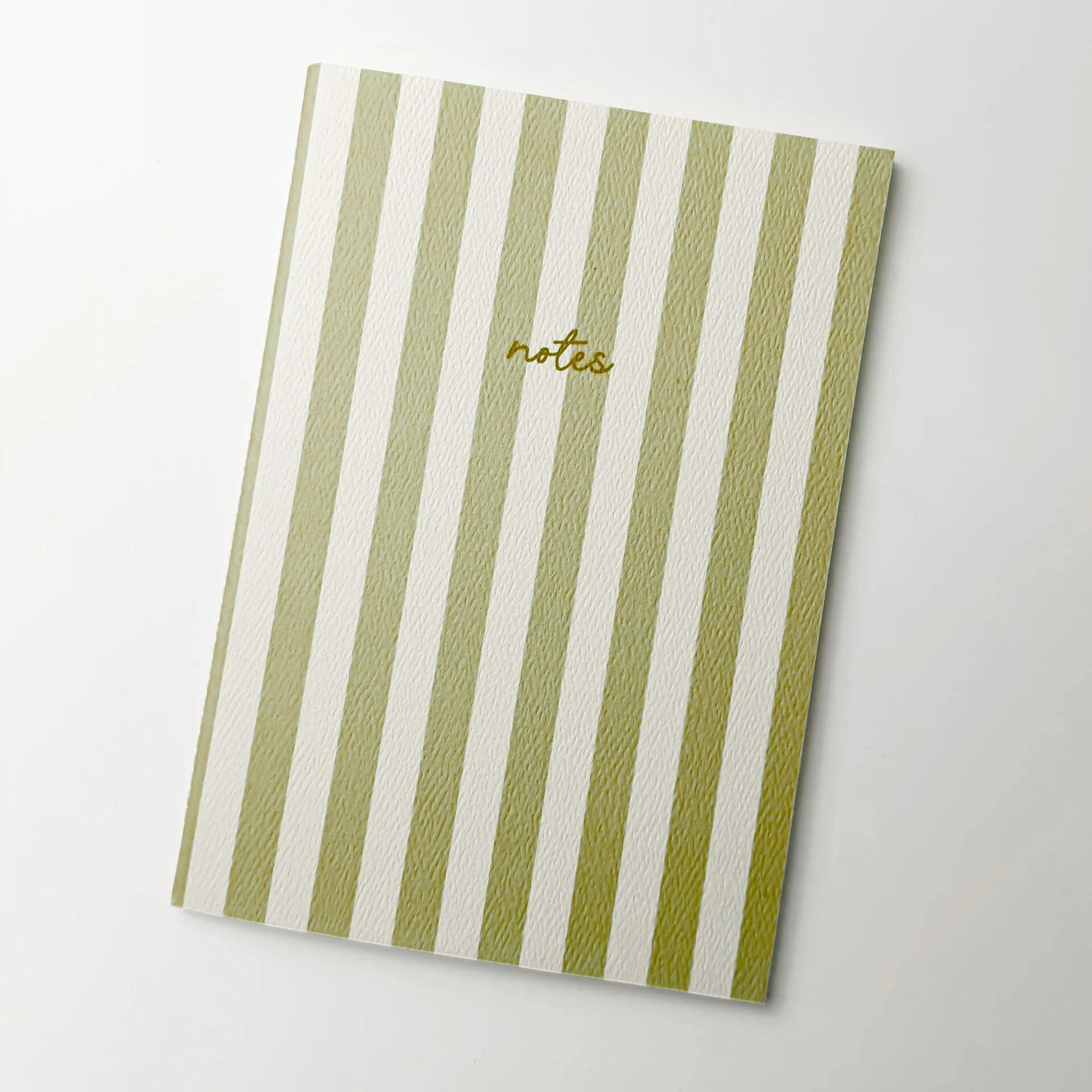 Olive Striped Notebook with Contrast Color