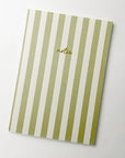 Olive Striped Notebook with Contrast Color