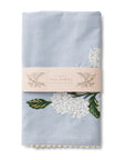 Hydrangea Embroidered Tea Towel