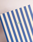 Navy Striped Notebook with Contrast Color