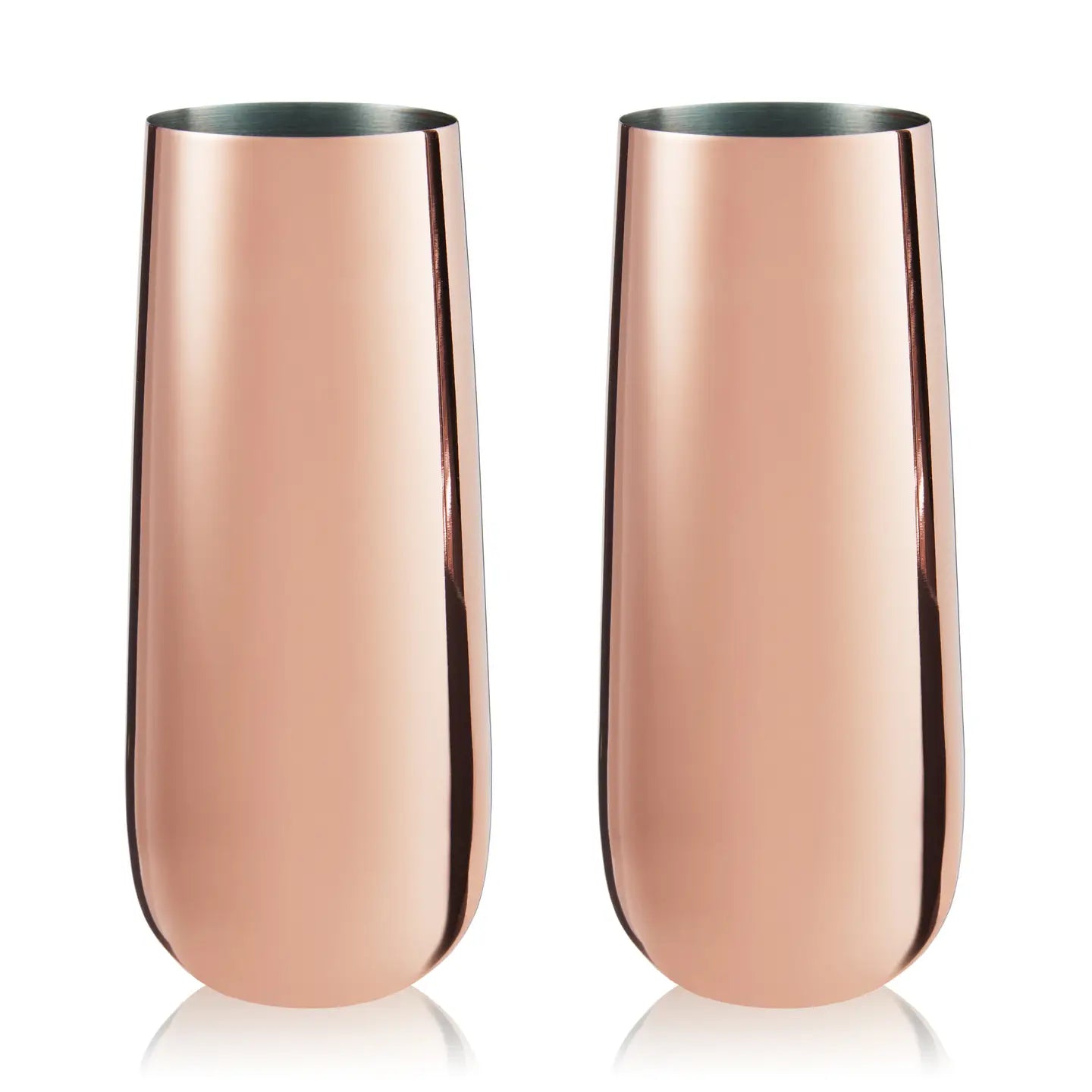Summit™ Copper-Plated Stemless Champagne Flutes - Set of 2