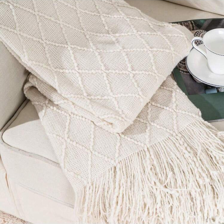 Beige Throw Blanket