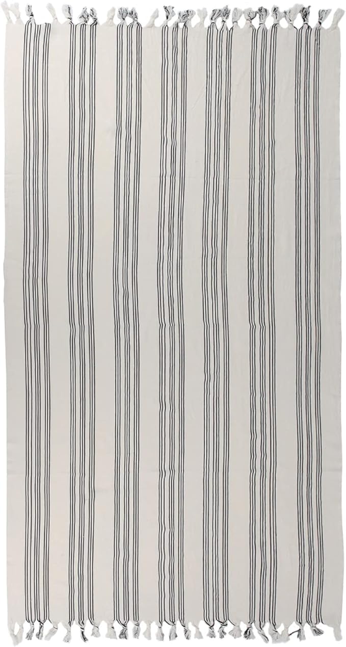 Turkish Beach Towel - Black Stripe