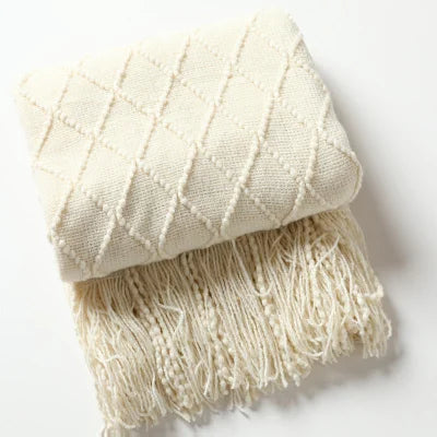 Beige Throw Blanket