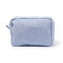 Blue Seersucker Stripes Zipper Pouch