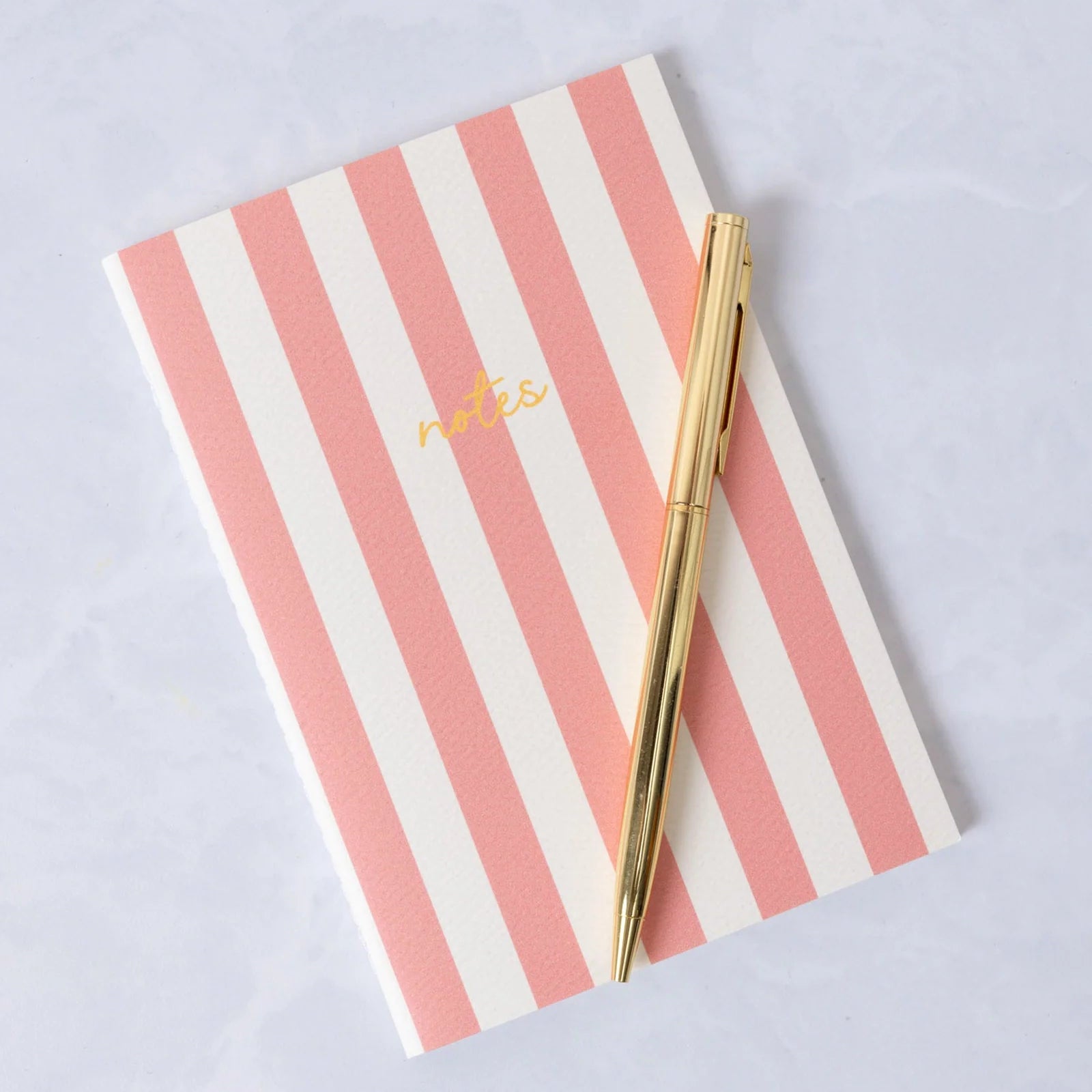 Pink Striped Notebook with Contrast Color