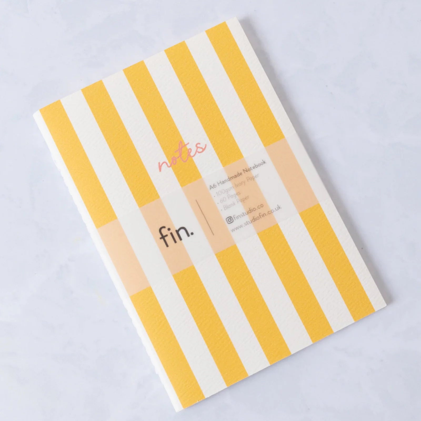 Yellow Striped Notebook with Contrast Color