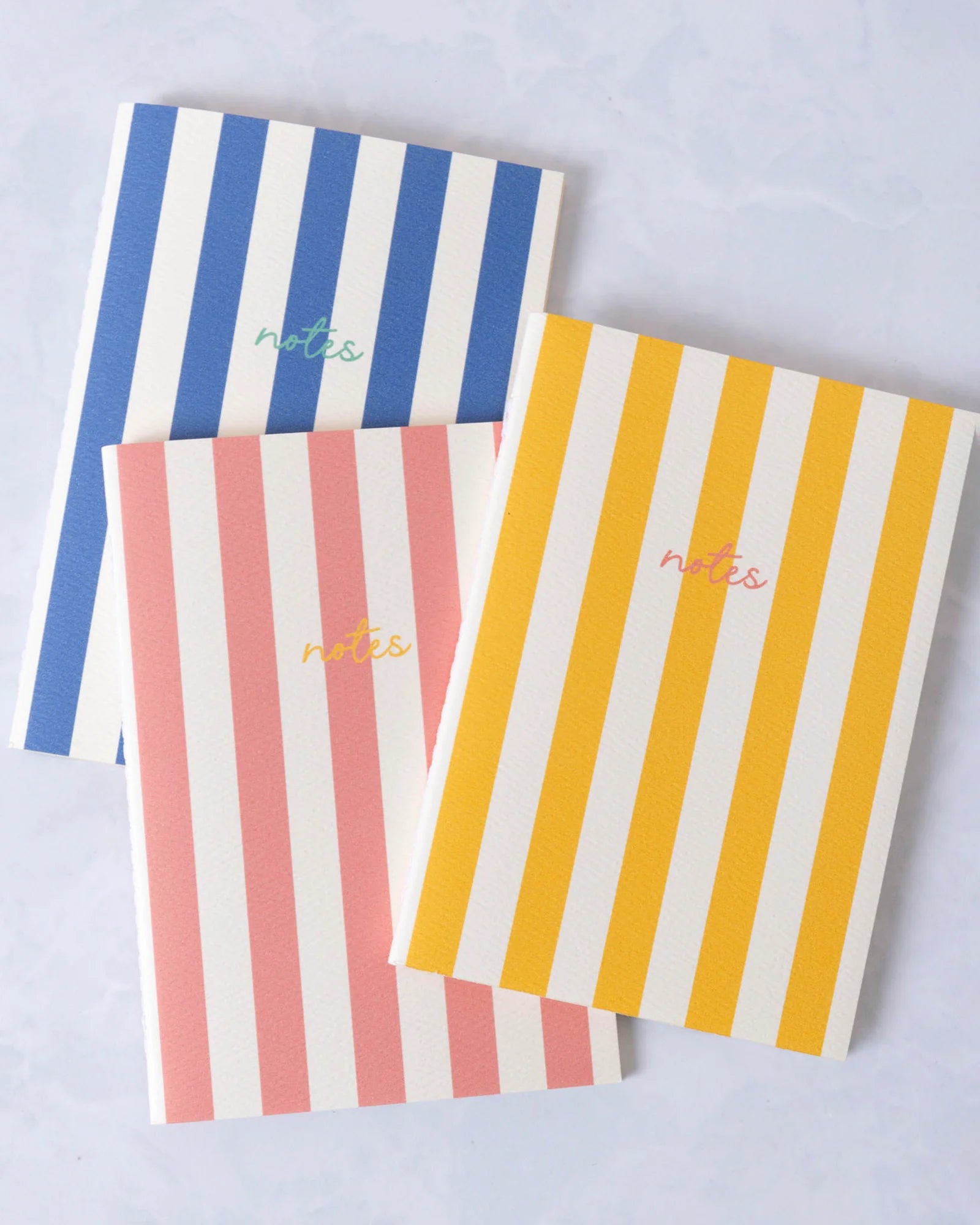 Navy Striped Notebook with Contrast Color