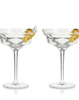 Seneca Faceted Crystal Martini Glasses  Set of 2