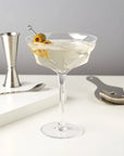 Seneca Faceted Crystal Martini Glasses  Set of 2